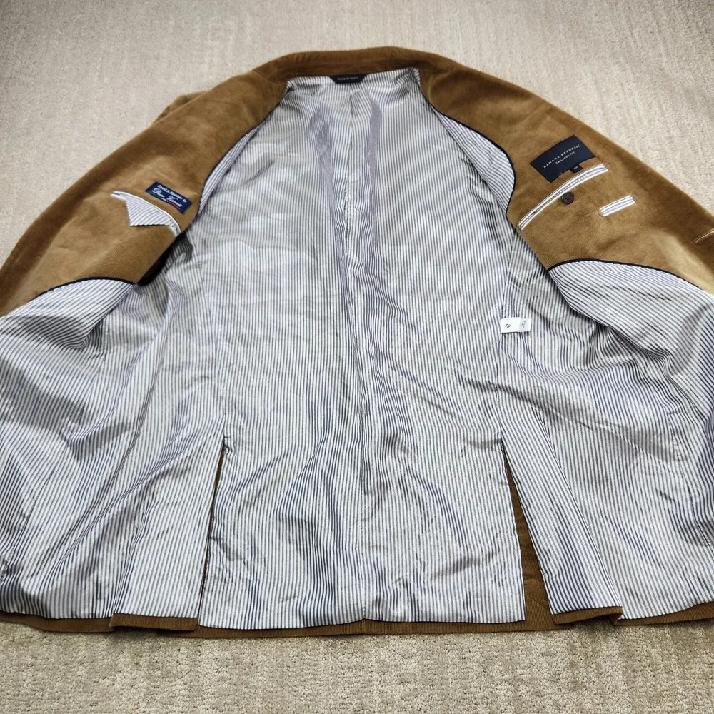 Banana Republic Blazer Men‎ 44 Corduroy Jacket Peak Lapel Duca Visconti Brown